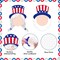 48 Pcs 4th of July Patriotic Cutouts,Bulletin Board Sticker Decorations(Beard Braid)